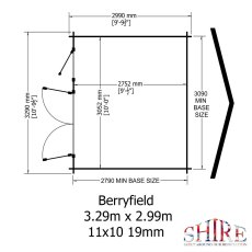 11 x 10 Shire Berryfield Log Cabin - Detail of door lock