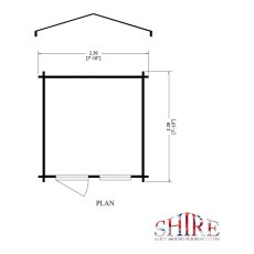 8 x 8 Shire Avesbury Log Cabin - Floor plan