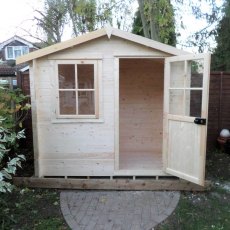 9 x 9 Shire Avesbury Log Cabin - Door open