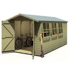 13x7 Shire Jersey Pressure Treated Apex Shed - isolated angle view