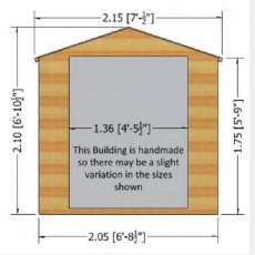 13 x 7 (3.96m x 2.05m) Shire Jersey Pressure Treated Apex Shed