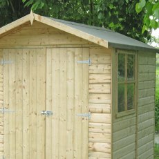 Shire 7 x 7 (1.98m x 2.05m) Shire Alderney Pressure Treated Apex Garden Shed