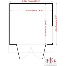 7 x 7 Shire Buckingham Summerhouse - Pressure Treated - floor plan