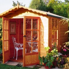 7 x 7 Shire Buckingham Summerhouse - Pressure Treated - close up with doors open
