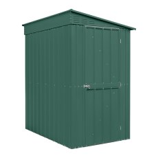 4 x 6 Globel Lotus Lean-to Metal Shed In Green - isolated angle view, doors closed