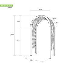 Grange Contemporary Garden Arch - dimensions