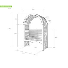 Grange Contemporary Garden Arbour - dimensions