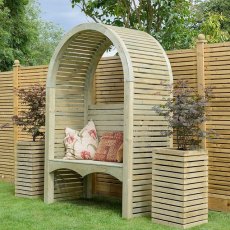 Grange Contemporary Garden Arbour - Pressure Treated with planters on both sides