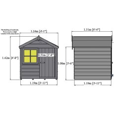 4 x 4 Shire Playhut Playhouse - Dimensions