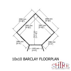 10 x 10 Shire Barclay Corner Summerhouse