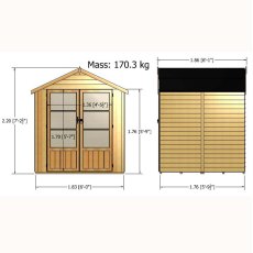 6 x 6 Shire Oatland Summerhouse - Dimension