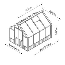 10x8 Forest Vale Wooden Greenhouse - Free Installation - dimensions