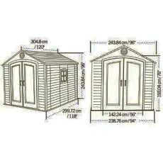 8 x 10 (2.39m x 3.00m) Special Edition Lifetime Plastic Shed