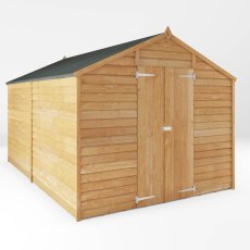 12x8 Mercia Overlap Shed - No Windows - isolated angle view, doors closed