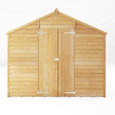 12x8 Mercia Overlap Shed - No Windows - isolated front view, doors closed