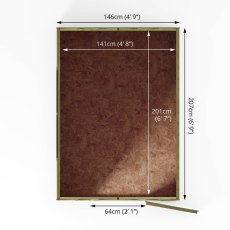 Floor plan of Mercia 7x5 overlap apex shed with internal dimensions