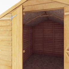 8 x 6 (2.37m x 1.78m) Mercia Overlap Shed - open door - close up