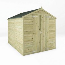 Mercia 8x6 overlap apex shed studio image with closed door