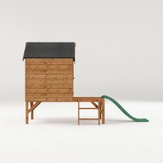 4x4 Mercia Snug Tower Playhouse With Slide - isolated side view