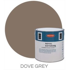Protek Royal Exterior Paint 5 Litres - Dove Grey Colour Swatch with Pot