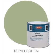 Protek Royal Exterior Paint 5 Litres - Pond Green Colour Swatch with Pot