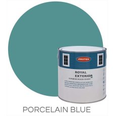 Protek Royal Exterior Paint 5 Litres - Porcelain Blue Colour Swatch with Pot