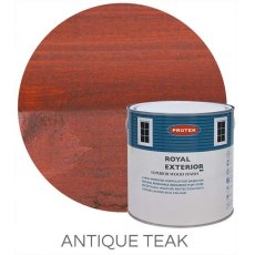 Protek Royal Exterior Paint 5 Litres - Antique Teak Colour Swatch with Pot