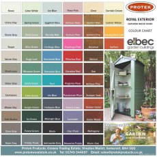 Protek Royal Exterior Wood Finish - Paint Colour Chart