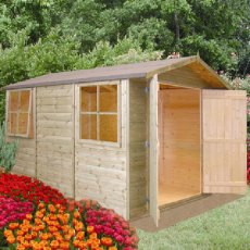 10 x 7 (2.97m x 2.05m) Shire Guernsey Pressure Treated Apex Shed