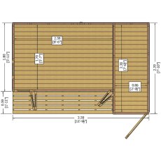 12x8 Shire Aster Summerhouse with Side Storage - floor plan