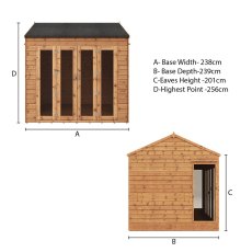 Mercia 8 x 8 (2.38m x 2.39m) Mercia Vermont Summerhouse