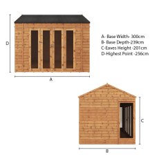 10 x 8 (3.00m x 2.39m) Mercia Vermont Summerhouse