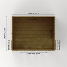 Floor plan of Mercia Vermont 10x8 summerhouse showing internal layout and measurements