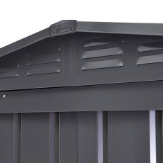 Roof vents on 6 x 4 Lotus Apex Metal Shed in Anthracite Grey
