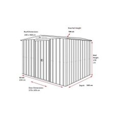 Dimensions of 8 x 5 Lotus Apex Metal Shed in Anthracite Grey