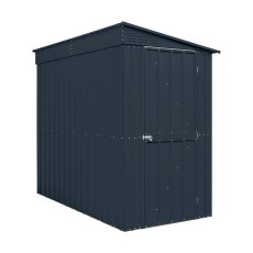 4 x 8 Globel Lotus Lean-To Metal Shed In Grey - isolated side angle view