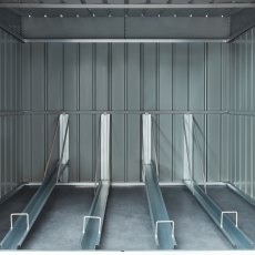 6 x 6 Globel Lotus Metal Bike Shed In Grey - bike