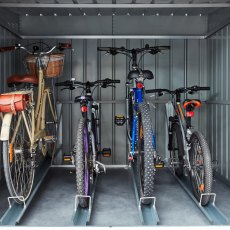 6 x 6 Globel Lotus Metal Bike Shed In Grey - bike rack