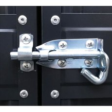Door bolt on 6 x 3 Lotus Metal Double Bin Store in Anthracite Grey