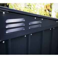 Side vents on 8 x 3 Lotus Metal Triple Bin Store in Anthracite Grey