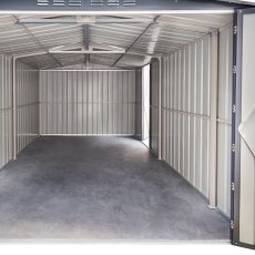 10 X 15 Globel Lotus Apex Metal Garage In Grey - internal view