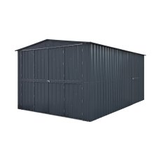 10 X 15 Globel Lotus Apex Metal Garage In Grey - isolated angle view