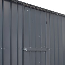 10 X 15 Globel Lotus Apex Metal Garage In Grey - door closed
