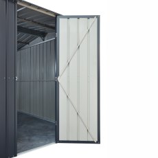 10 X 15 Globel Lotus Apex Metal Garage In Grey - isolated single doors