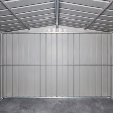 10 X 15 Globel Lotus Apex Metal Garage In Grey - back wall