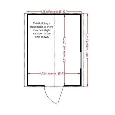 Footprint dimensions of 8 x 6 Shire Durham Shiplap Pressure Treated Shed