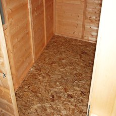 Interior view of flooring in 8 x 6 Shire Durham Shiplap Pressure Treated Shed