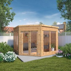 9 x 9 Mercia Premier Corner Summerhouse - In Situ, Doors Closed