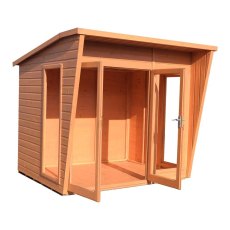 8 x 6 Shire Highclere Summerhouse - Doors open with angled view