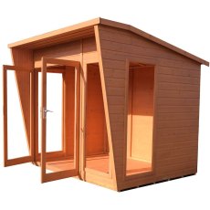 8 x 6 Shire Highclere Summerhouse - Doors closed with angled view